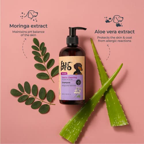 Image of Gentle Cleaning No Tear Shampoo for Dogs & Cats - Natural Shampoo with Aloe Vera for Sensitive Skin - Lavender Controls Bad Odour & Keeps Pets Calm - Moringa Prevents Skin Infection - 300ml