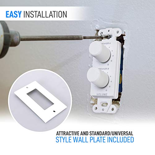 image for Pyle Home In-Wall Speakers With Dual Knob and Independent Volume Contr