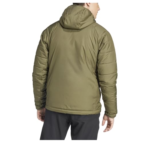 adidas Mens Terrex Multi Synthetic Insulated Hooded Jacket Hiking Athletic Outerwear Casual Full Zip - Green2