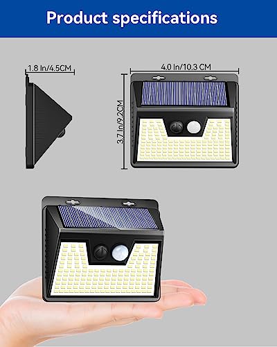 Image of Peasur Solar Lights Outdoor Waterproof [6 Pack /140LED], Warm White Motion Sensor Lights Dusk to Dawn, 3 Modes Solar Fence Security Lighting for Wall Garden Yard Stair Outside