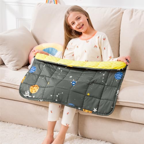 Uttermara 2 lb Minky Weighted Lap Blanket Grey Space