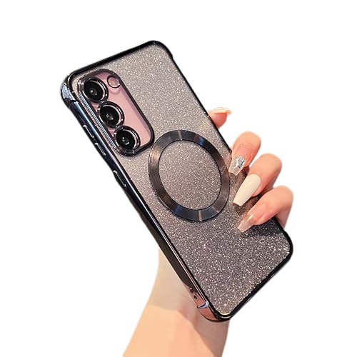 Coque rigide Samsung S23 Plus anti-jaunissement magnétique transparente paillettes