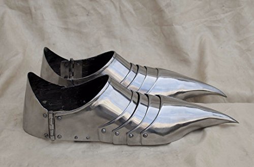Medieval Combat sabatons LARP Armor Pair Silver