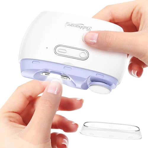 Elektrischer Nagelknipser Elektrischer Nagelschneider Geeignet für Kinder Erwachsene und Ältere Automatischer Nagelknipser mit 2 Einstellbaren Geschwindigkeiten Nagelknipser mit LED-Licht und Chip