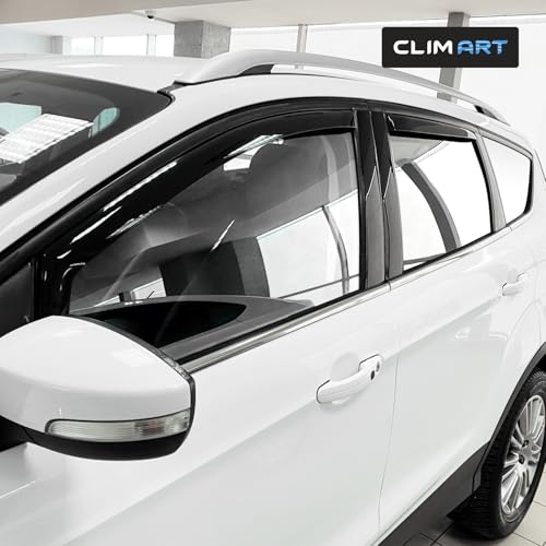 Image of CLIM ART in-Channel Incredibly Durable Rain Guards for Ford Escape 2013-2019, Original Window Deflectors, Vent Window Visors, Vent Deflector, 4 pcs. - 613534
