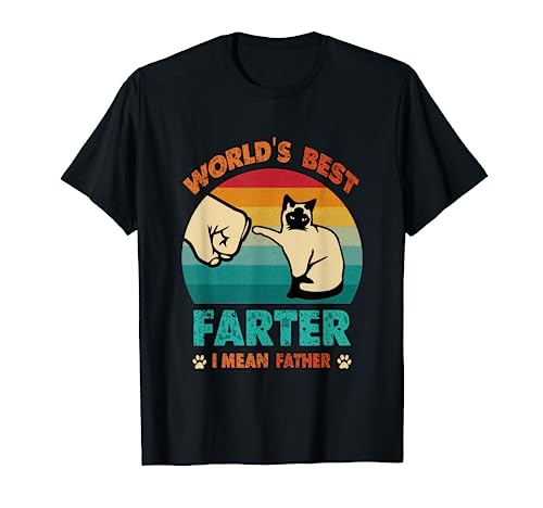 Vintage World's Best Farter I Mean Father Best Cat Dad Ever Camiseta