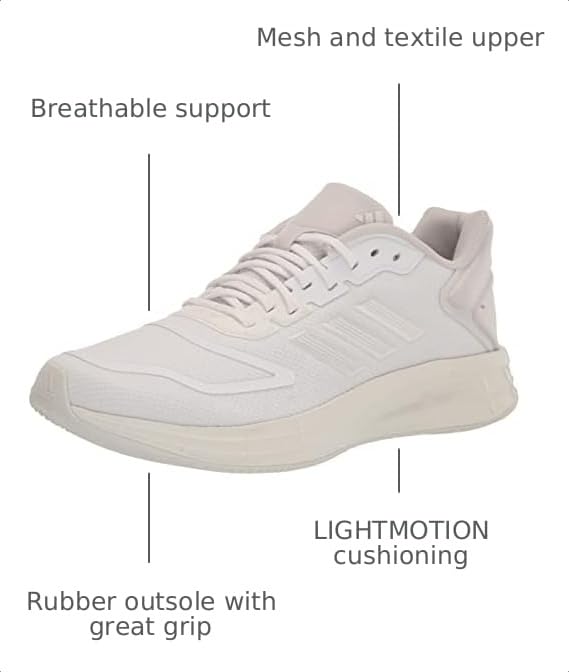 Image of adidas Women's Duramo 10 Running Shoe, White /Zero Metallic /Grey, 11