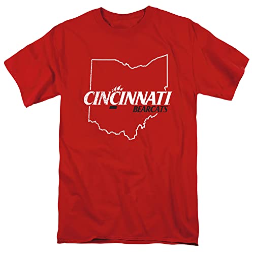University of Cincinnati Official State Shape Unisex Adult T Shirt State Shape 2X-Large