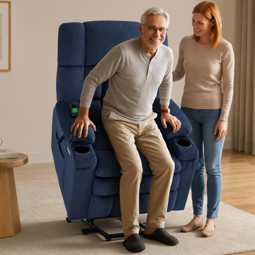Image of MCombo Dual Motor Power Lift Recliner Chair for Elderly, Massage Heat 7890