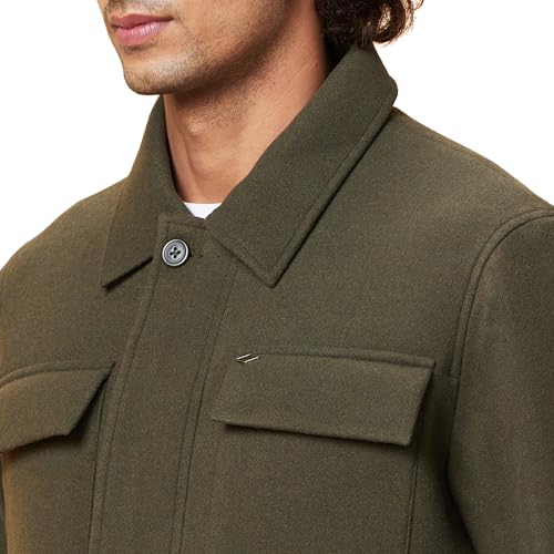 Image of Being Human Olive Regular Fit Men's Jacket Clothing