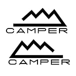 2X CAMPER MOUNTAINS Modern Decal Stickers – campervan decal Gift – Available in Various Colours – Perfect for Campervan Bodywork & Windows Pack of 2 – Level 33 Graphics 220mm x 125mm (black)