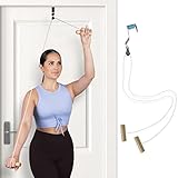 Overhead Overdoor Shoulder Therapy Exercise Pulley System - Wooden Handles With Metal Door Bracket