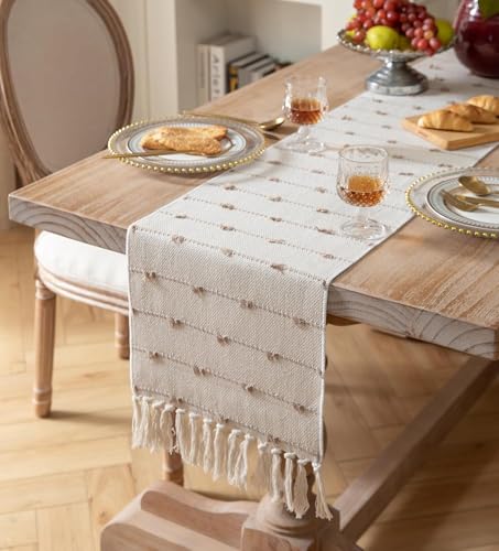 Image of Premium Boho Cotton Table Runner for 4 6 Seater Dining Table |Center Table |Coffee Table|Dining Table|Eating Area|Table Decor(14*72 INCHES)|Brown DH| SZPR 039