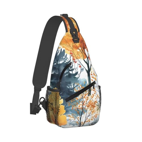 Morrales Sling Bag con diseño otoño unisex liviano miniatura 2