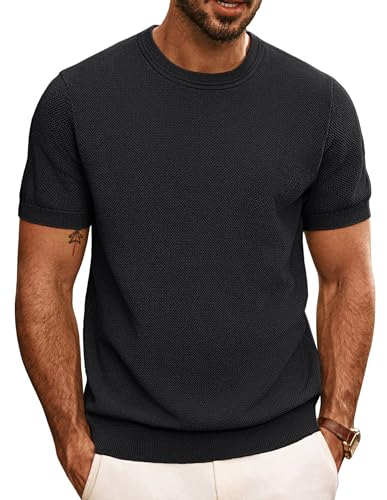T-shirt décontracté manches courtes homme col rond noir en coton taille L PJ PAUL JONES mode été