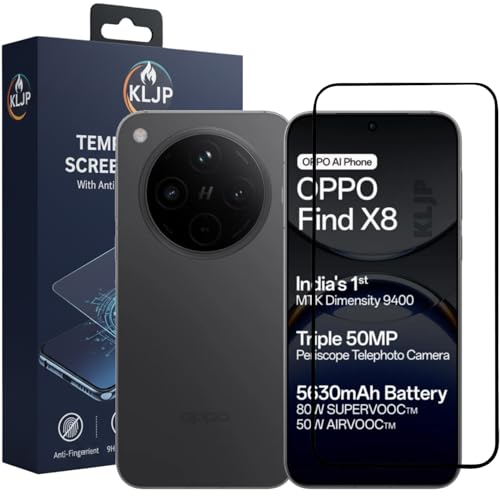 Image of Military-Grade Gorilla Tempered Glass For OPPO FIND X8 With Installation Kit | Edge to Edge Coverage | Black
