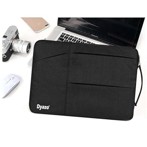 Image of Dyazo 15-15.6 Inch Laptop Sleeve Case | Water Resistant Cover with Charger Pouch & Three Front Pockets | Compatible for Dell, HP, MacBook, Lenovo, Acer, Asus & All Other Notebooks (Black)