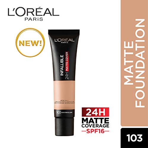 Image of L'Oreal Paris Infallible 24H Matte Cover Foundation, 103 Fair Porcelain, 35ml