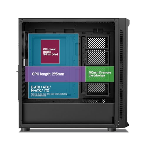 Image of DARKROCK Classico Max Storage Master E-ATX Computer Case with 4x120mm Black Fan, 10 x3.5 HDD+3 x2.5 SDD USB 3.0 Ready, 360mm Radiator Supported, Vertical Slots for GPU Vertically Mount - Black