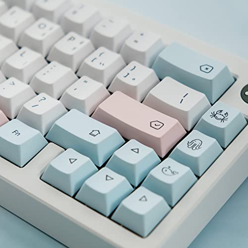 Image of CuXiu Chalk PBT Keycaps 136 Keys Dye Sub Keycap Set Korean Keycap for Cherry MX Switches Mechanical Keyboard gh60 xd64 xd84 xd96 87104