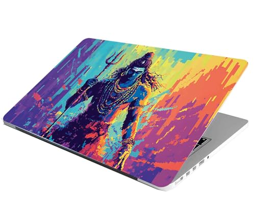 Image of Laptop Skin Stickers HD Quality Sticker for Laptops Upto 15.6 inch (Dustproof|Waterproof|Scratchproof|Reusable) - BE Shiva Grafitti