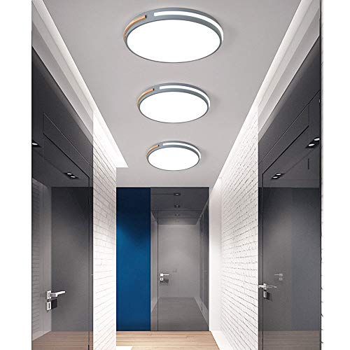 Lámpara de techo de fácil instalación con luz LED regulable y marco de madera 2