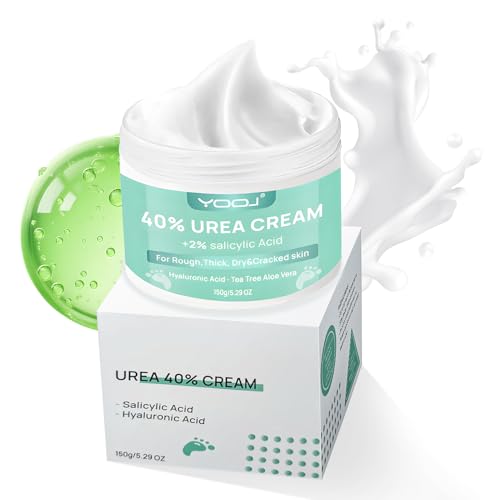 Crema Urea al 40%, Crema Piedi Urea per Piedi e Mani con Acido Ialuronico, Tea Tree e Aloe Vera per Un'idratazione Profonda, Rimozione e Ammorbidimento dei Calli
