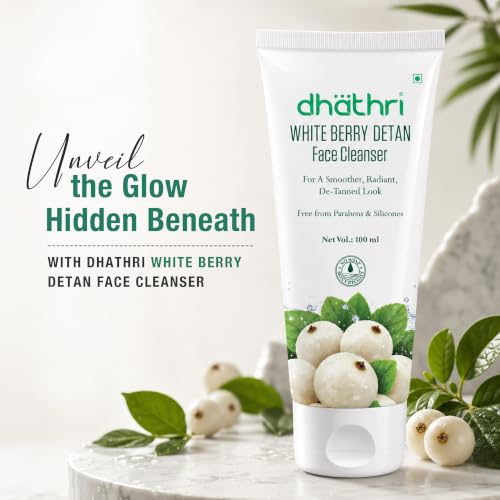 Image of Dhathri White Berry Detan Face Cleanser | Gentle Daily Face Wash for a Smoother, Radiant & De-Tanned Look | Soap-Free Formula | Paraben & Silicone Free | 100 ml
