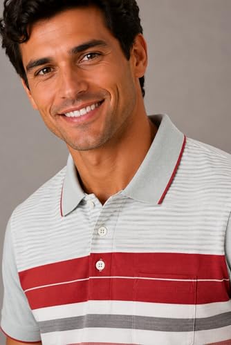 Image of SANE ORIGINALS Polo T-Shirt for Men with Pocket || Striped Polo for Men