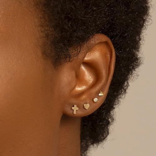 82 Pairs Gold Earrings for Women Trendy, Pearl Bow Small Hoop Stud Earrings Pack, Earring Set Multiple Piercing for Birthday Party Gift3