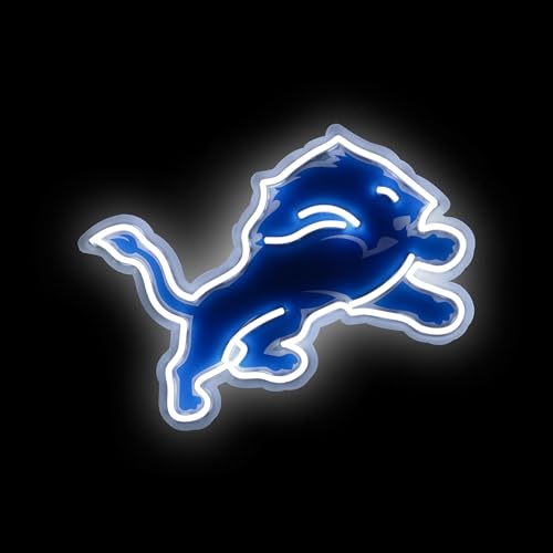 FOCO Detroit Lions NFL Team Logo LED Neon Light Up Sign