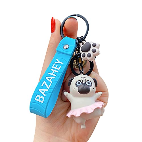 Hsyhere Boys Girls Men Women Creative Novelty Cute Funny Chinese Style Your Majesty Lazy Pet Serie Cat Dog Soft Tpu Silicone Rubber Animals Pendant Strap Keychain Key Ring Holder Clip -Dancing Dog #TOP13