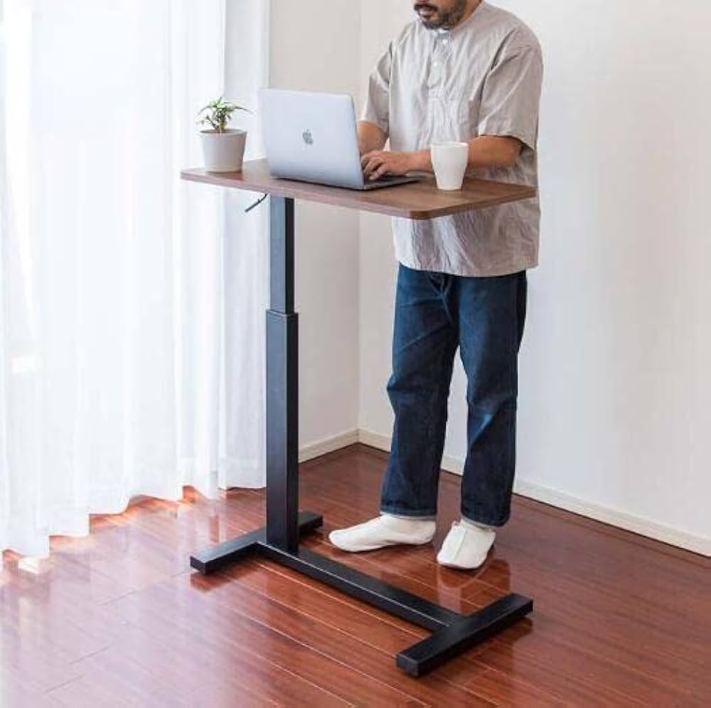 Amazon | ガス圧昇降デスク パソコンデスク 幅80cm×奥行40cm 高