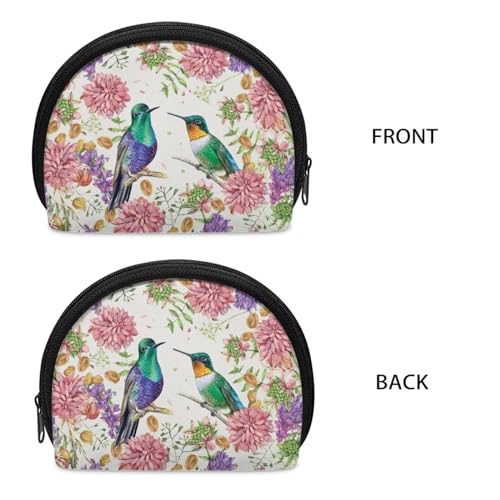 Hummingbird Wallet for Women with Zipper Flower Wallet Pouch Bag for Girls2