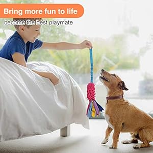 Dog Tug Toy,Dog Toys for Aggressive Chewers Dog Rope Toy with Strong Squeak – Easy to GRAP Large Dog Chew Toy Ideal for Training for Puppy, Middle Dog Play,Hand Made