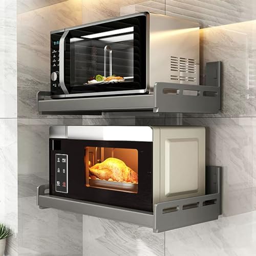 Support Mural escamotable en INOX,Four électrique de Cuisine étagère à Micro-Ondes,Étagère de Rangement pour Barre de Restaurant, étagère Commerciale...