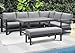 GLP Gartenlounge-Set Ecklounge Gartenmöbel 6-8 Personen, Outdoor-Aluminium-Eckgarnitur, 5-TLG., 3 Ecksofas, 1 Gartenbank, 1 Esstisch, 951908