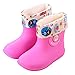 Enfants Enfant En Bas âge En Caoutchouc Chaussures De Pluie PVC Souple Imperméable Anti-dérapant Botte De Pluie Ultra Léger Wellington Bottes Pour Enfants Garçons Filles(Color:Rose,Size:20/21 EU)
