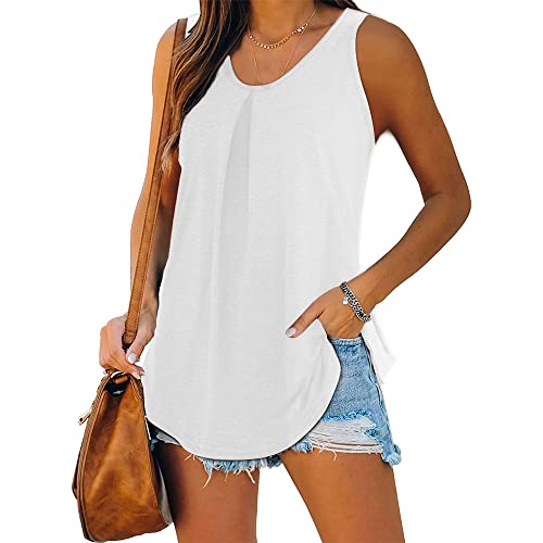 iChunhua Ladies Summer Vest Tank Tops Scoop Neck Loose Fit Sleeveless Shirts S to XXL