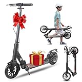 ZQHQKJ Scooters for 8-12, Teens & Adults. Dual Suspension Foldable Lightweight Scooter with 8 Inch Big Wheels, 4 Adjustable Height Levels, 240 lbs Max Load, Perfect for School, Campus and Park Rides,B