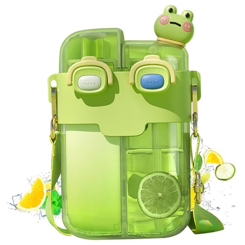 Botella de agua para niños de doble cámara con correa ajustable