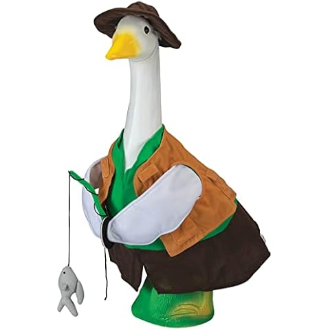Miles Kimball Fishing Goose Outfit by GagglevilleTM, Fits Large 23" H Statue Cover