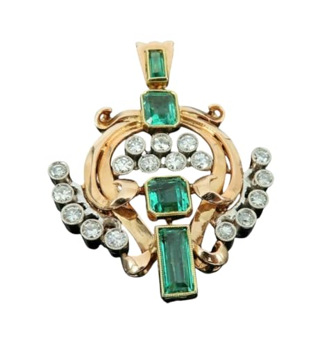 Vintage Art Deco 6.25 Ct Colombian Lab-Emerald & Authentic Moissanite