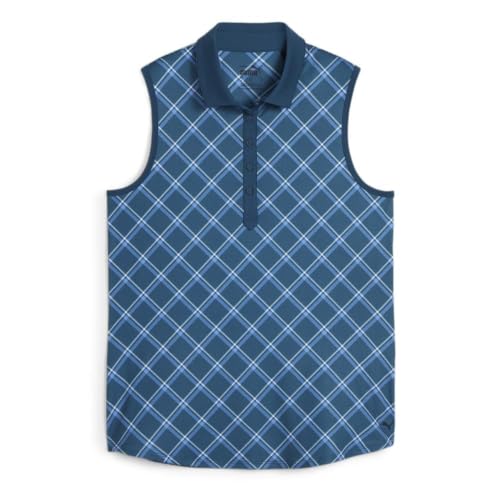 Polo de golf PUMA Cloudspun elástico y transpirable en color azul que repele la humedad
