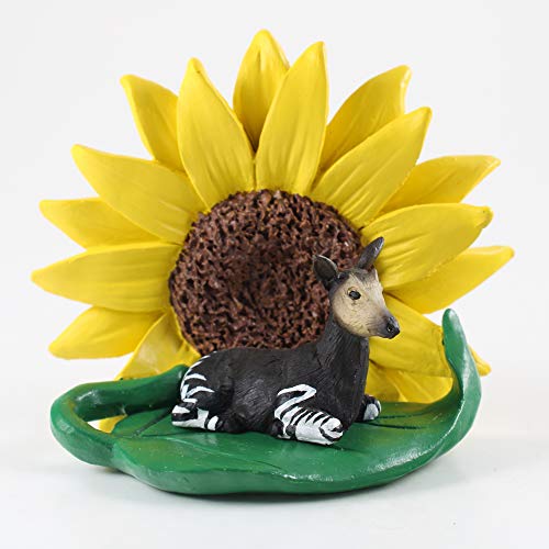 Figura Okapi con Girasol para Decoración