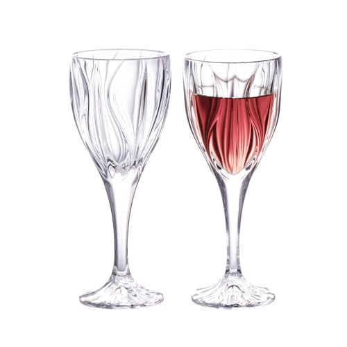 KAMMAK Wine Glasses Set of 2, 8 oz Hand Blown