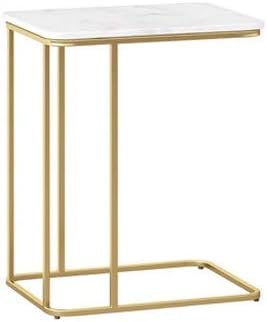 Amazon サイドテーブル 光ラグジュアリーサイドテーブルマーブルコーヒーテーブルシンプルなリビングルームのソファ小さな正方形のテーブル錬鉄製のベッド サイドテーブル Color Gold サイドテーブル オンライン通販