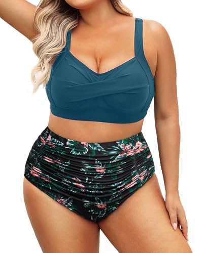 Image of Daci Women's Plus Size Bikini Sets - High Waisted Two-Piece Swimsuits with Tummy Control