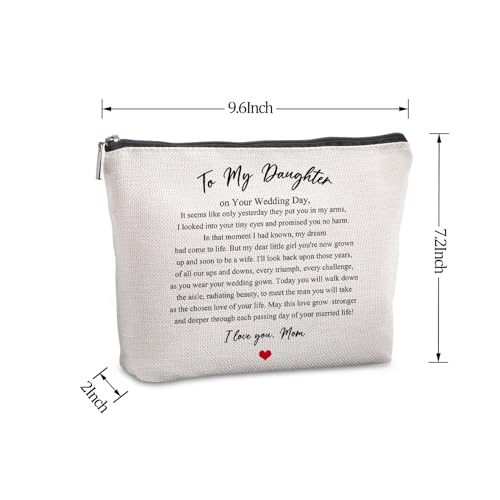 Wedding Gift for Bride from Mom Bridal Shower Gift Travel Makeup Bag Bridal Gifts for Bride Keepsake for Daughter from Mother to My Daughter on Your Wedding Day2
