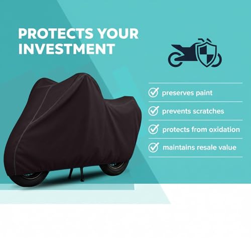Image of 100% Waterproof Apache RTR 160 Bike Cover | Polyester Body Cover for Rain & Sun | UV Protection, Dustproof, Scratch Resistant, Windproof, Heat Resistant, Vehicle Specific Fit (Black)